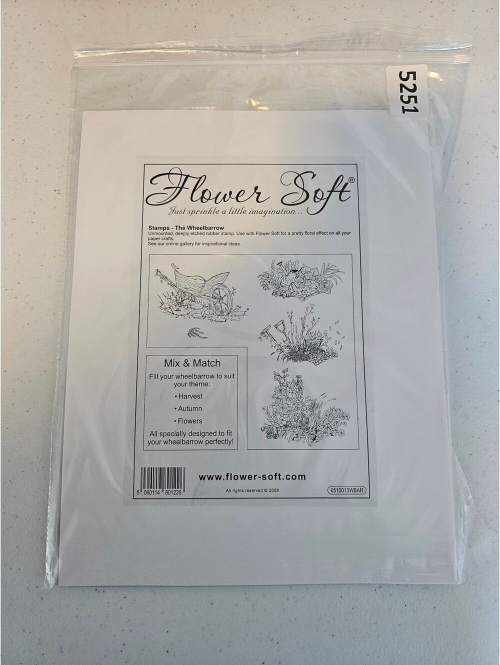 Lot of Unmounted Rubber Stamps Flower Soft Wheelbarrow Garden Intricate